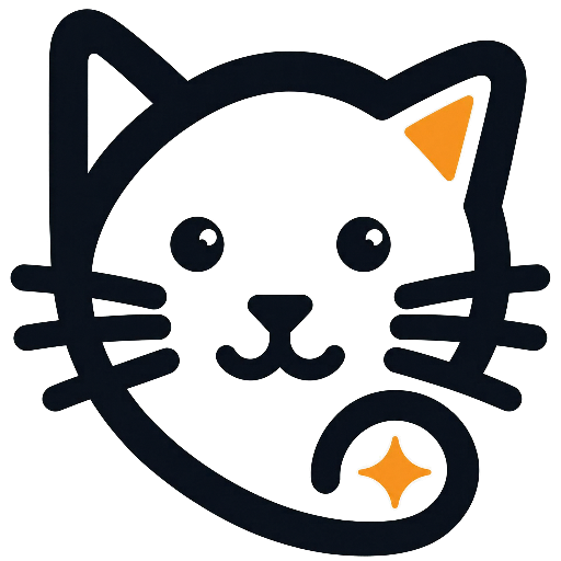 ReMews. logo, a cat face